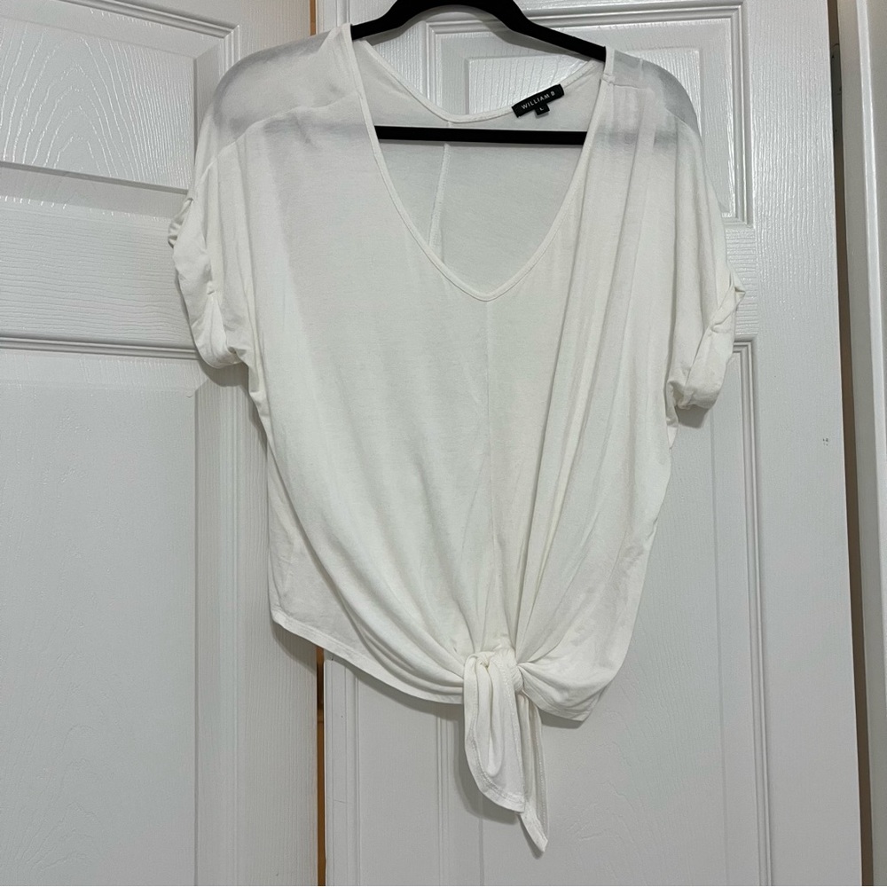 V Neck Tie Front Tee
